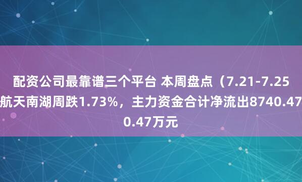 配资公司最靠谱三个平台 本周盘点（7.21-7.25）：航天南湖周跌1.73%，主力资金合计净流出8740.47万元