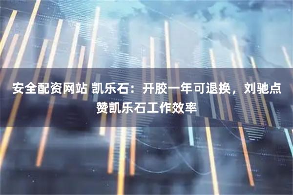 安全配资网站 凯乐石：开胶一年可退换，刘驰点赞凯乐石工作效率